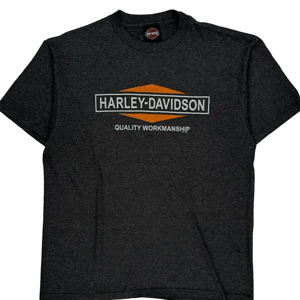 French Quarter New Orleans Harley Davidson Graphic T-Shirt - Large Grey Cotton Blend - Image 4