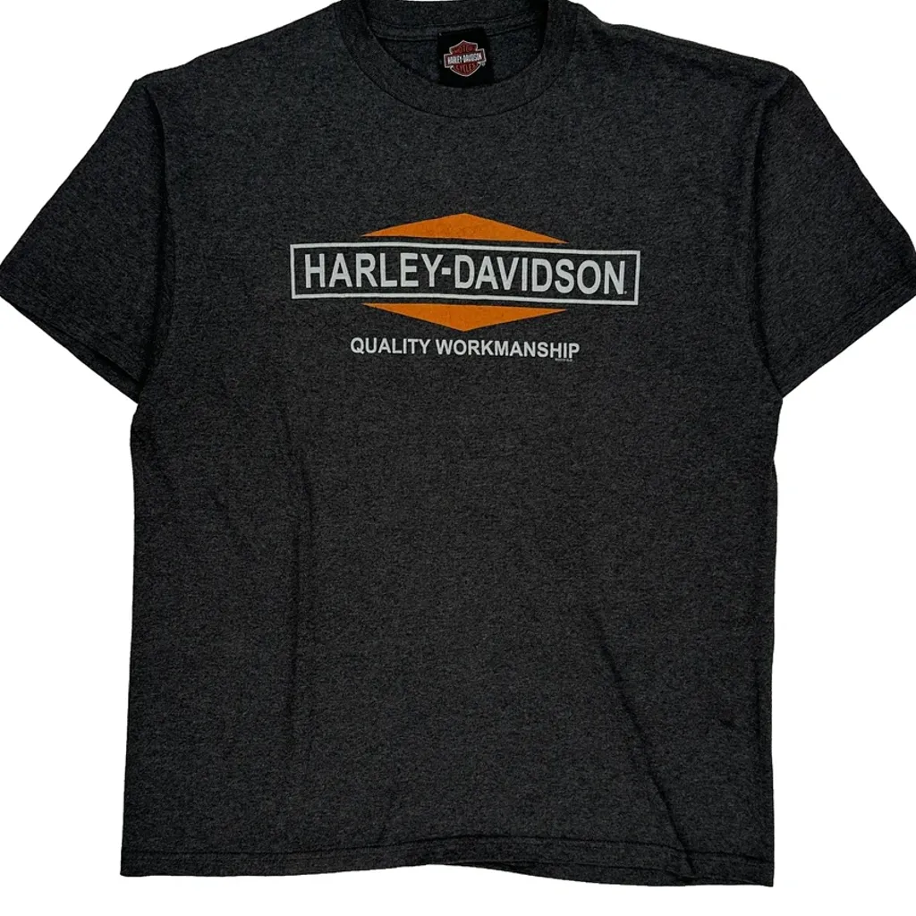 French Quarter New Orleans Harley Davidson Graphic T-Shirt - Large Grey Cotton Blend - Image 5
