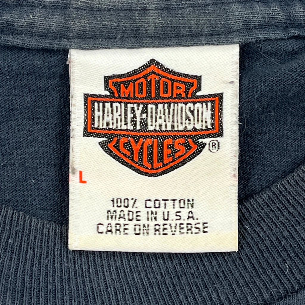 Frontier Harley-Davidson Lincoln, Nebraska Harley Davidson Graphic T-Shirt - Large Blue Cotton - Image 3