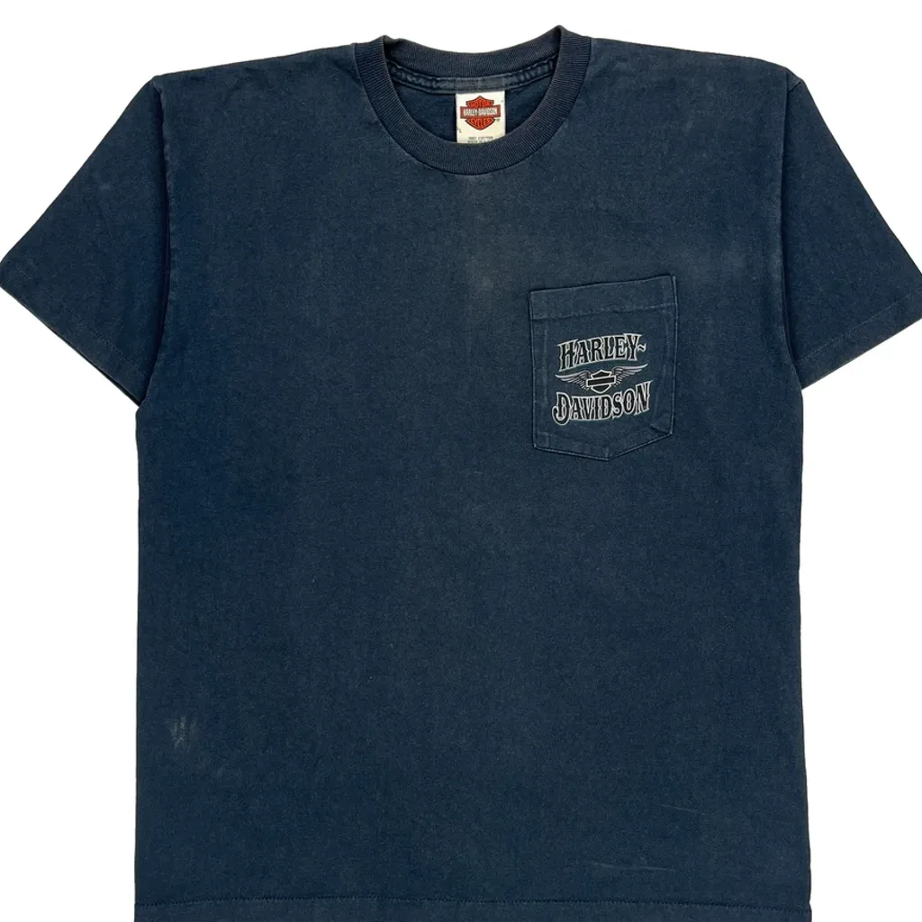 Frontier Harley-Davidson Lincoln, Nebraska Harley Davidson Graphic T-Shirt - Large Blue Cotton - Image 5