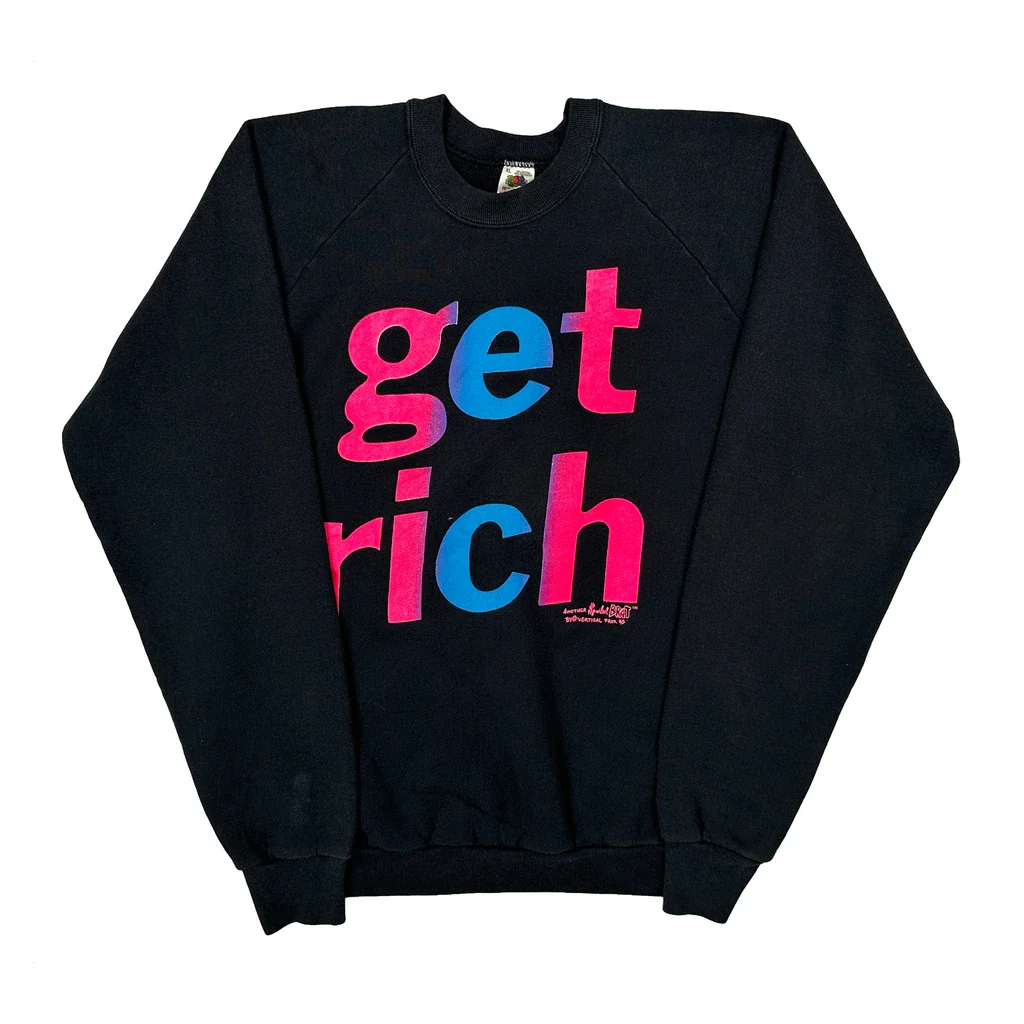 Fruit Of The Loom Sweatshirt - XL Black Cotton Blend