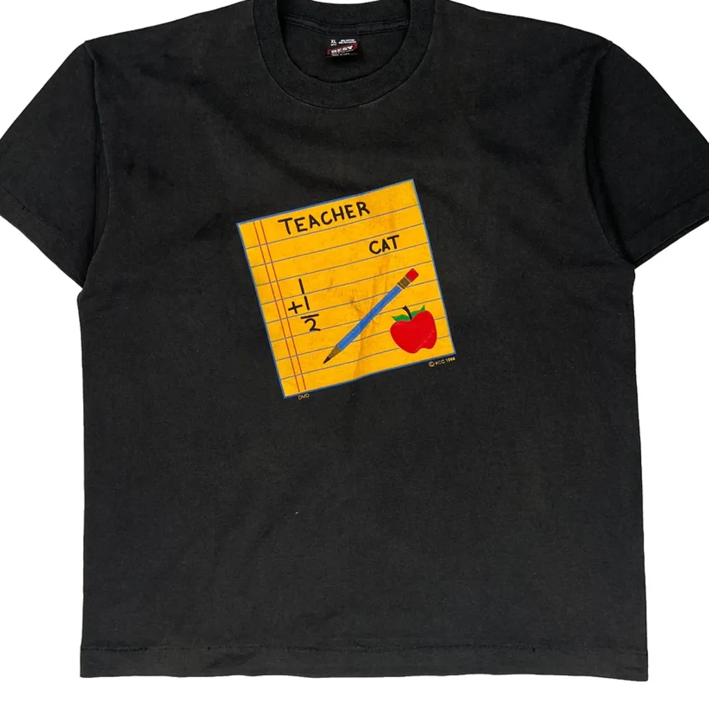 Fruit Of The Loom Single Stitch T-Shirt - XL Black Cotton Blend - Image 5