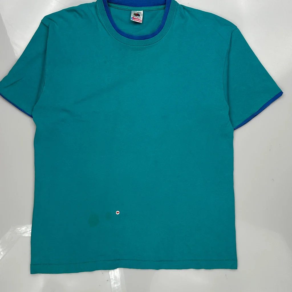 Fruit Of The Loom Single Stitch T-Shirt - Large Green Cotton - Image 3