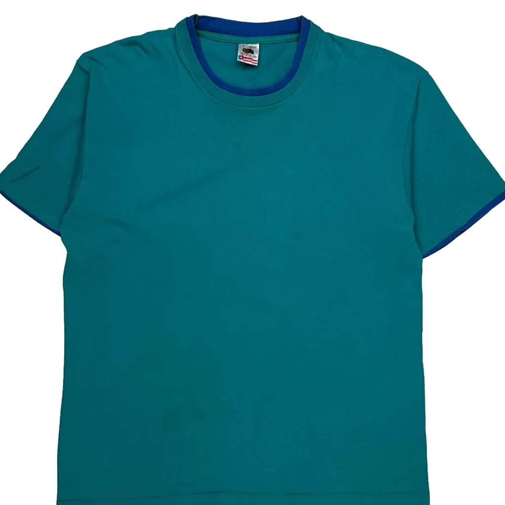 Fruit Of The Loom Single Stitch T-Shirt - Large Green Cotton - Image 6