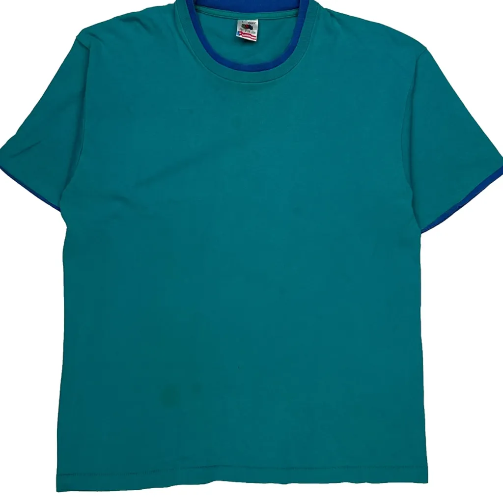 Fruit Of The Loom Single Stitch T-Shirt - Large Green Cotton - Image 7