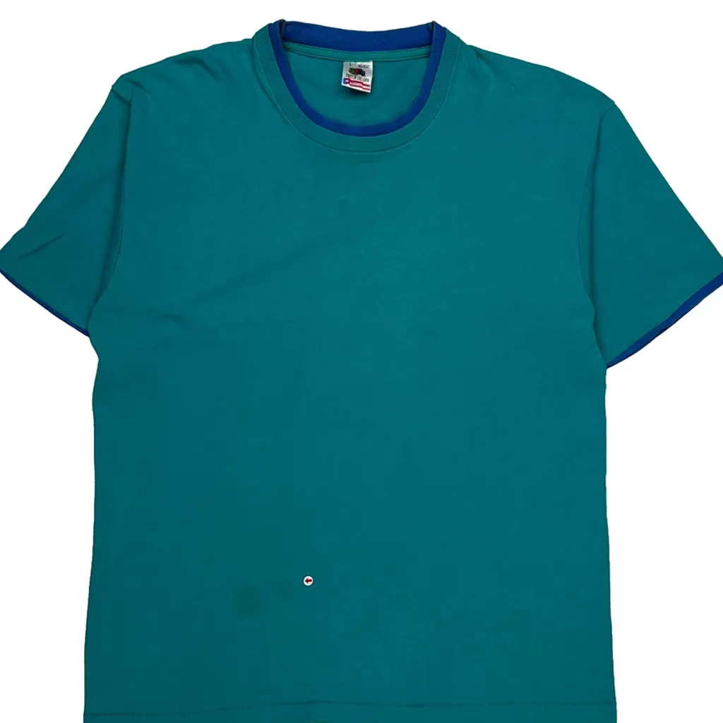 Fruit Of The Loom Single Stitch T-Shirt - Large Green Cotton - Image 9