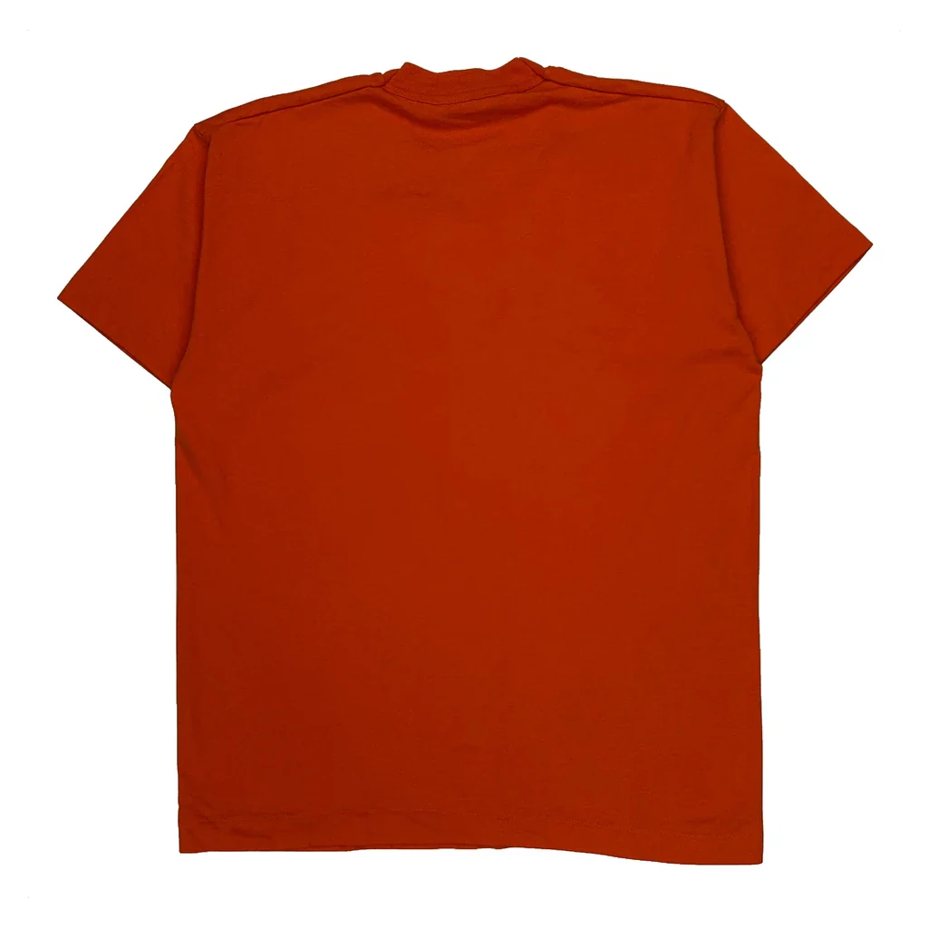 Fruit Of The Loom Single Stitch T-Shirt - Large Orange Cotton Blend - Image 2