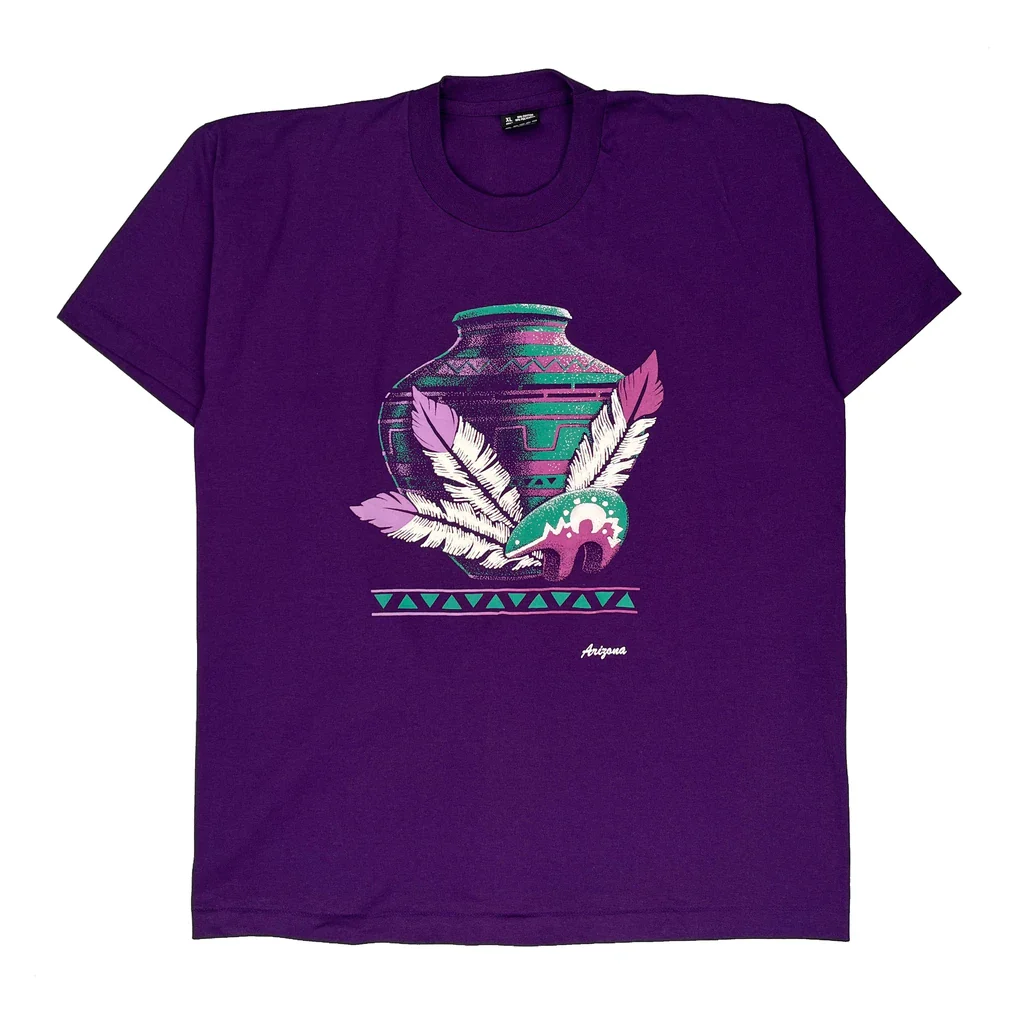 Fruit Of The Loom Single Stitch T-Shirt - XL Purple Cotton Blend