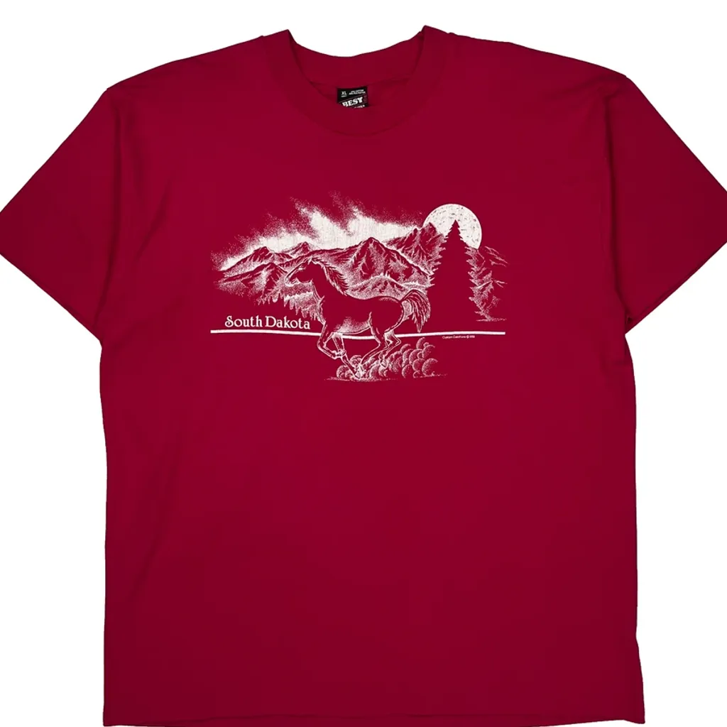 Fruit Of The Loom Single Stitch T-Shirt - XL Red Cotton Blend - Image 4