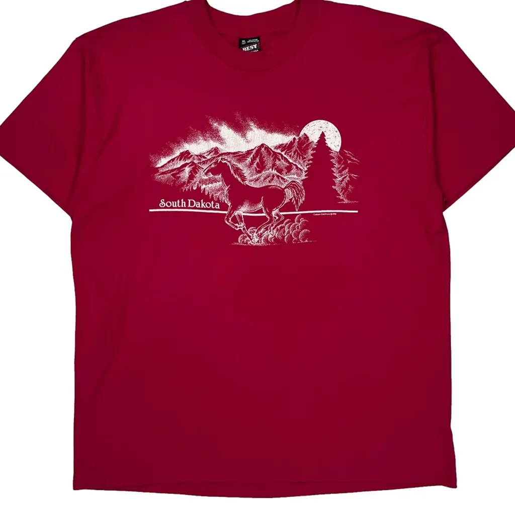 Fruit Of The Loom Single Stitch T-Shirt - XL Red Cotton Blend - Image 5