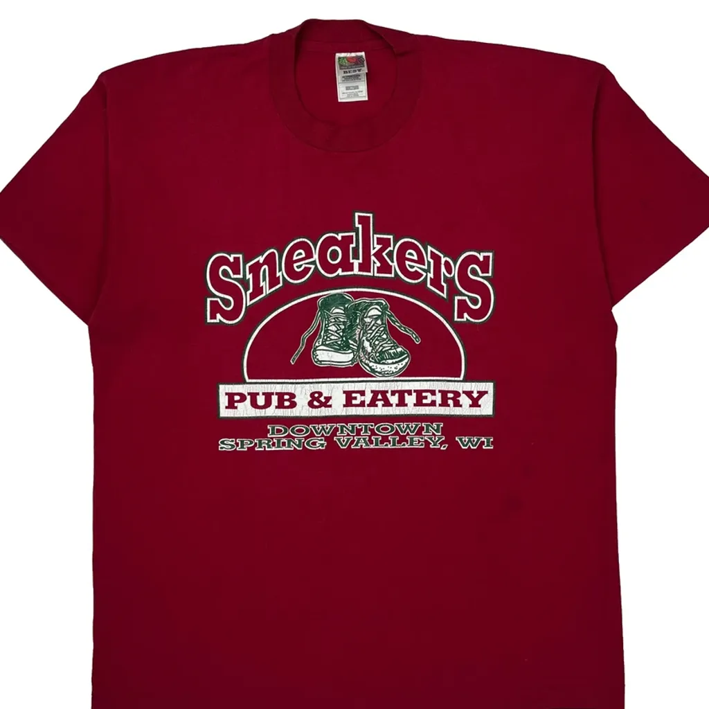 Fruit Of The Loom Single Stitch T-Shirt - XL Red Cotton - Image 4