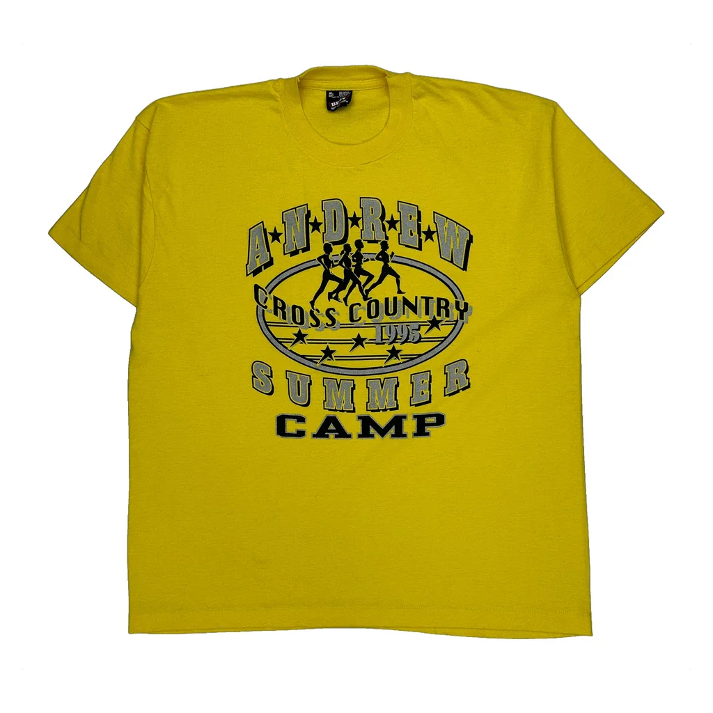 Fruit Of The Loom Single Stitch T-Shirt - XL Yellow Cotton Blend