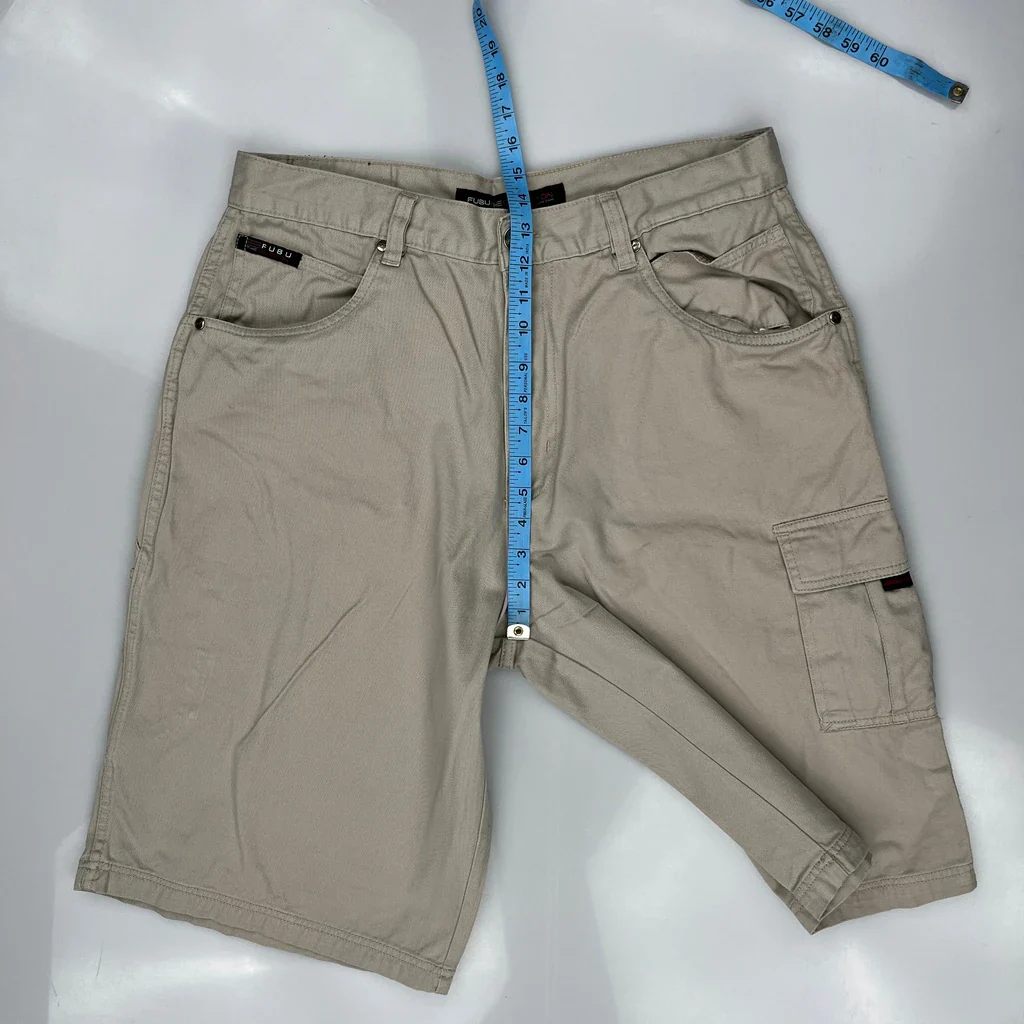 Fubu Cargo Shorts - 34W 12L Beige Cotton - Image 5