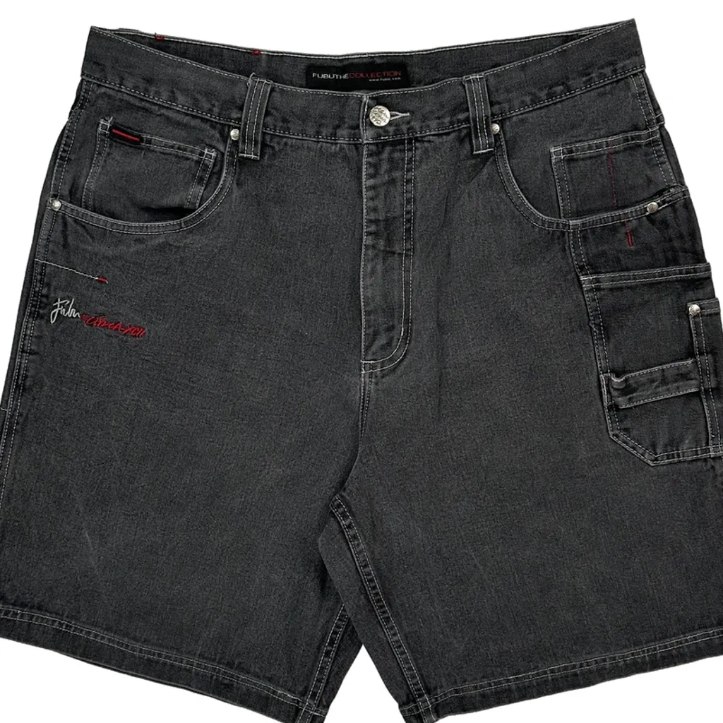 Fubu Carpenter Shorts - 36W 11L Grey Cotton - Image 9