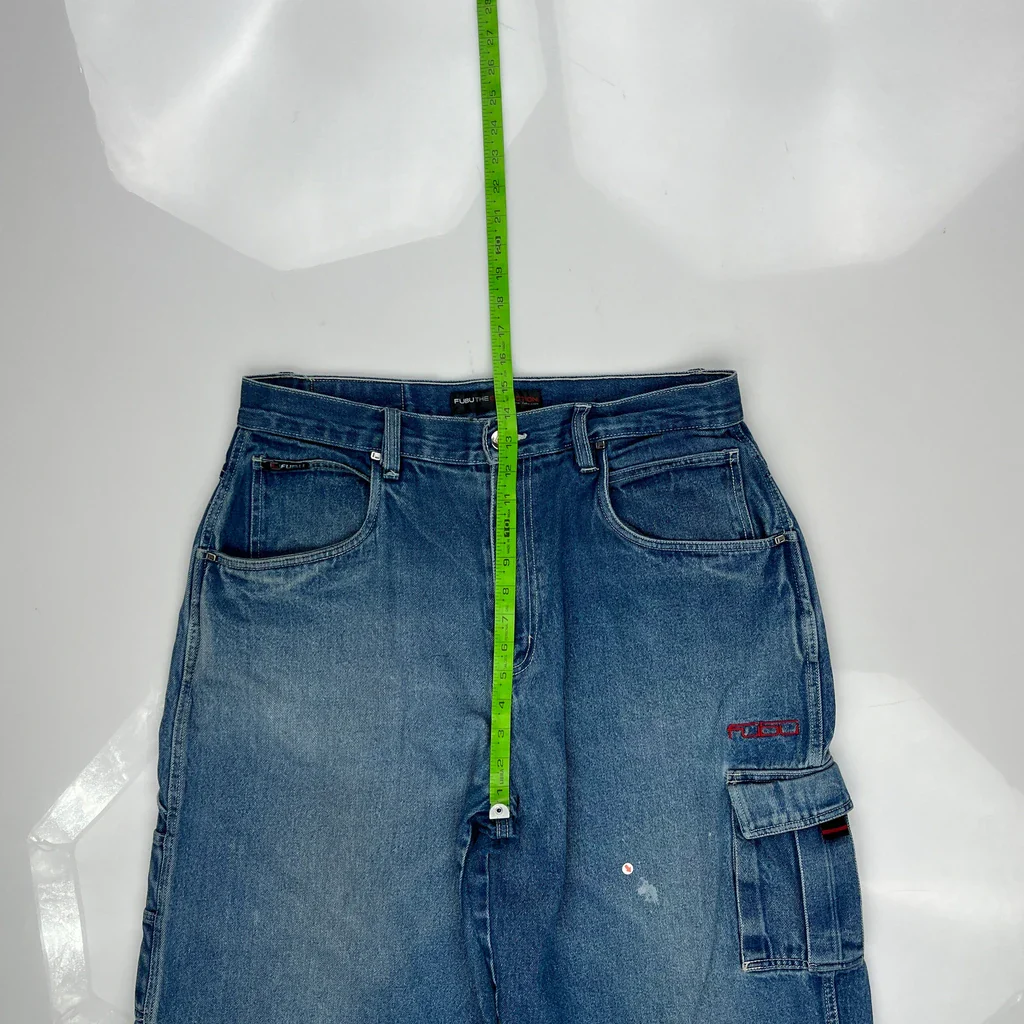 Fubu Baggy Denim Shorts - 34W 10L Blue Denim - Image 5