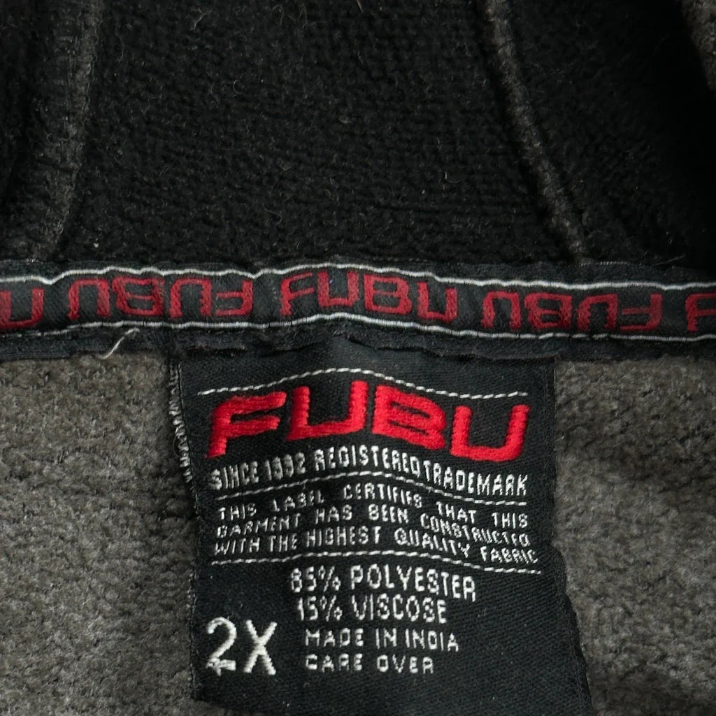 Fubu Hoodie - 2XL Gray Polyester - Image 3