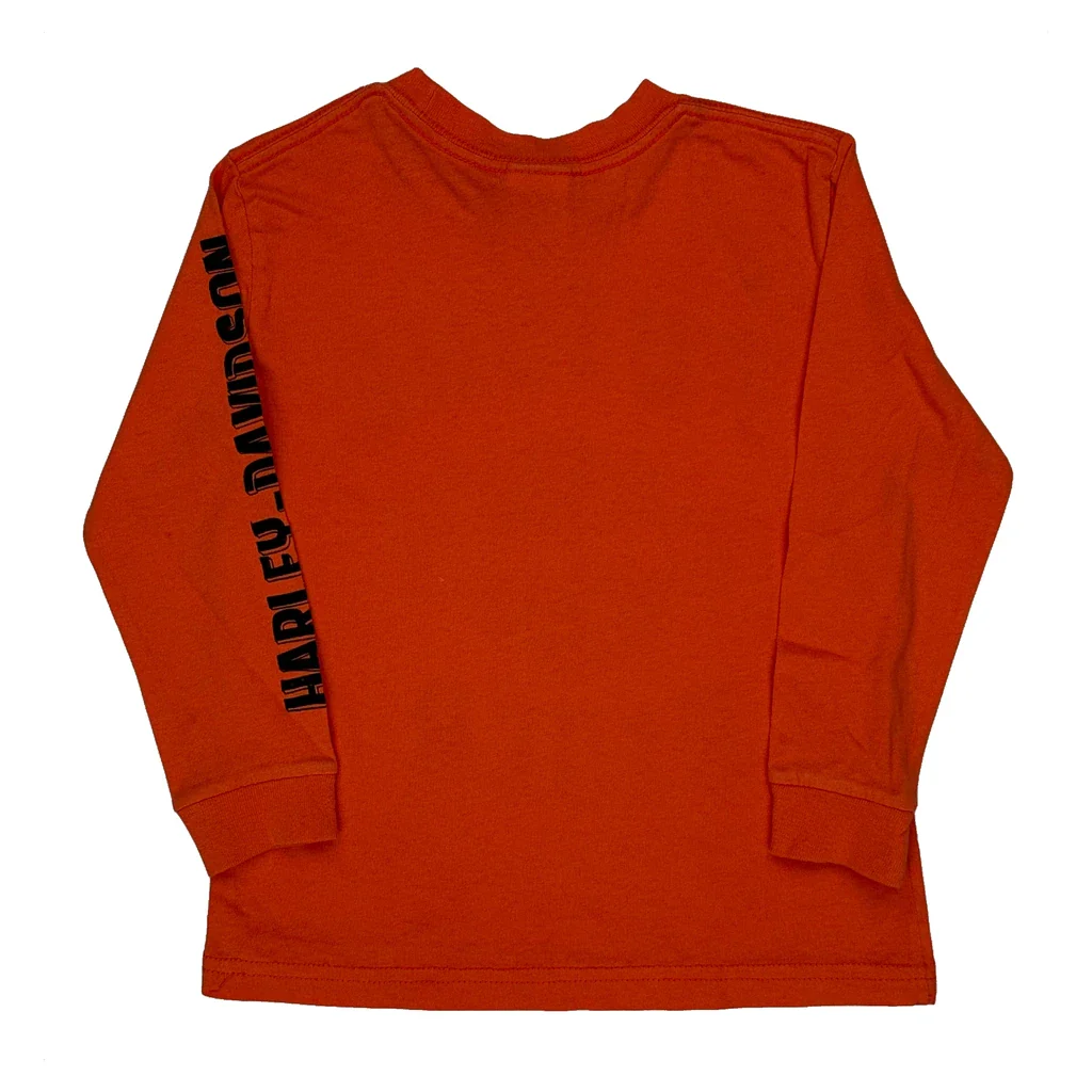 Future Rider Harley Davidson Long Sleeve T-Shirt - XS Orange Cotton - Image 2