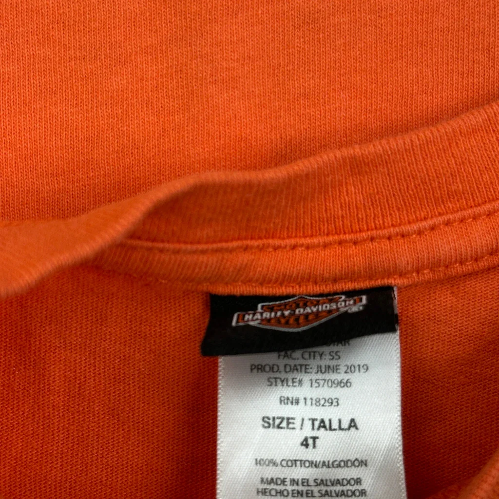 Future Rider Harley Davidson Long Sleeve T-Shirt - XS Orange Cotton - Image 3