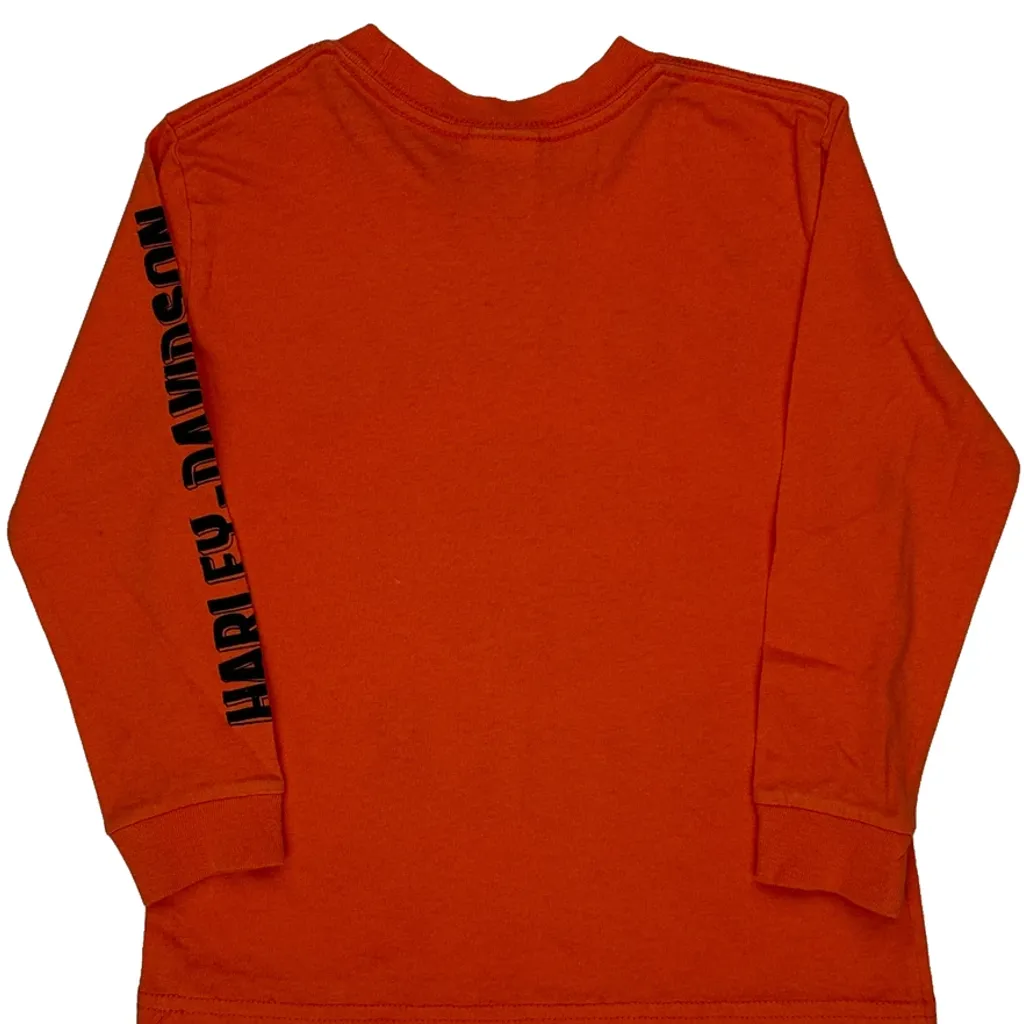Future Rider Harley Davidson Long Sleeve T-Shirt - XS Orange Cotton - Image 6