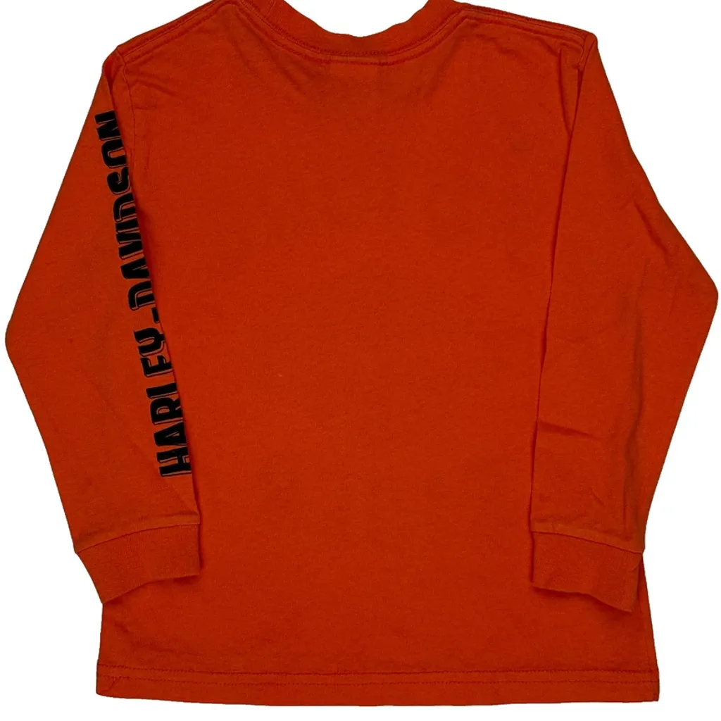 Future Rider Harley Davidson Long Sleeve T-Shirt - XS Orange Cotton - Image 7