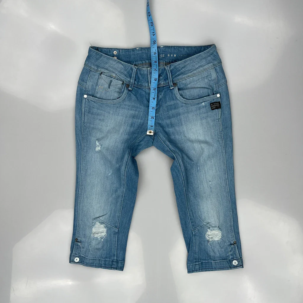 G-Star Capri Shorts - 29W UK 10 Light Wash Denim - Image 4