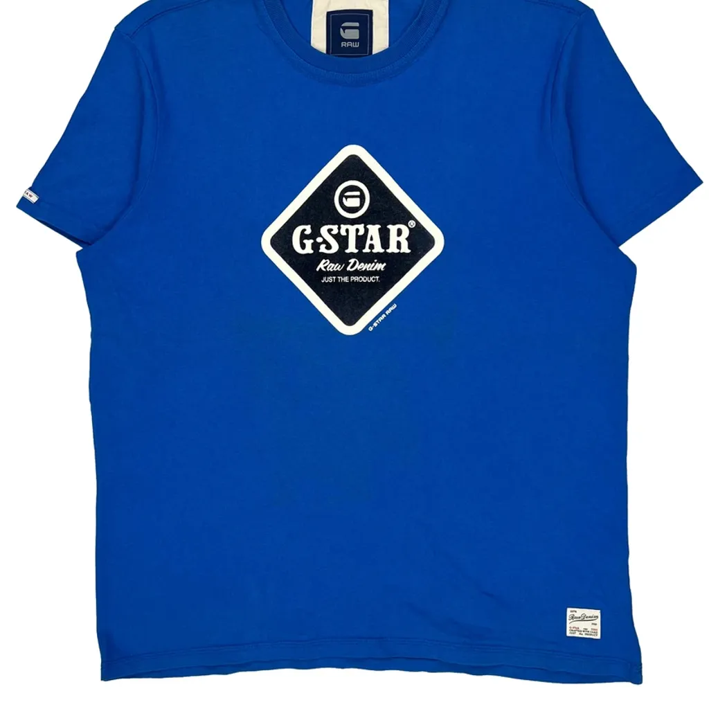 G-Star Graphic T-Shirt - XL Blue Cotton - Image 5