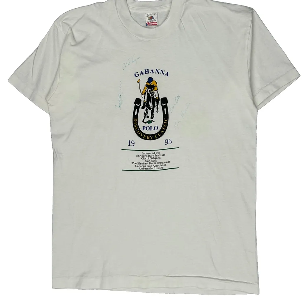 Gahanna Polo Discovery Classic 1995 Fruit Of The Loom Graphic T-Shirt - Large White Cotton - Image 5