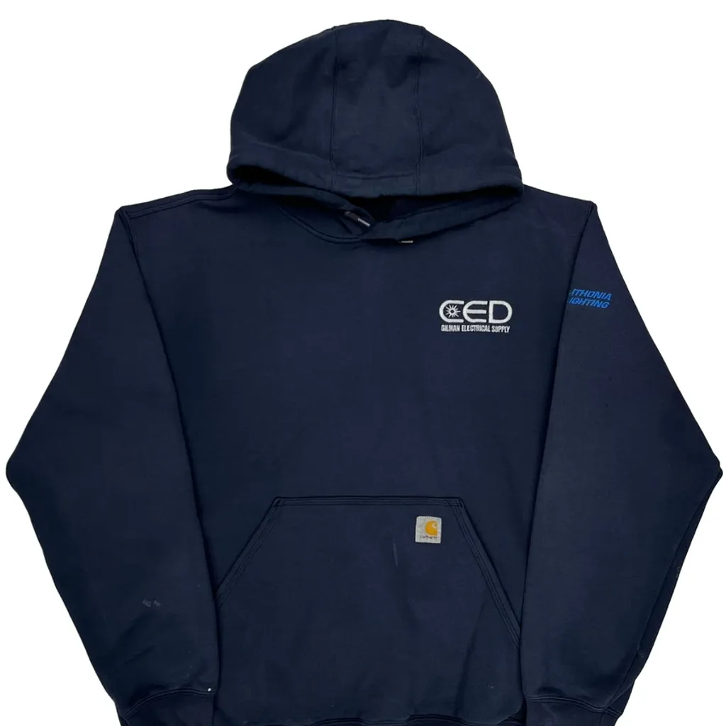Galman Electrical Supply Carhartt Hoodie - Large Navy Cotton - Image 4