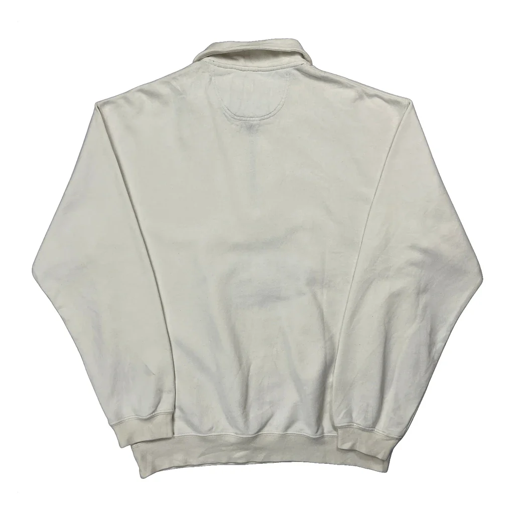 Gant Collared 1/4 Zip - Medium White Cotton - Image 2