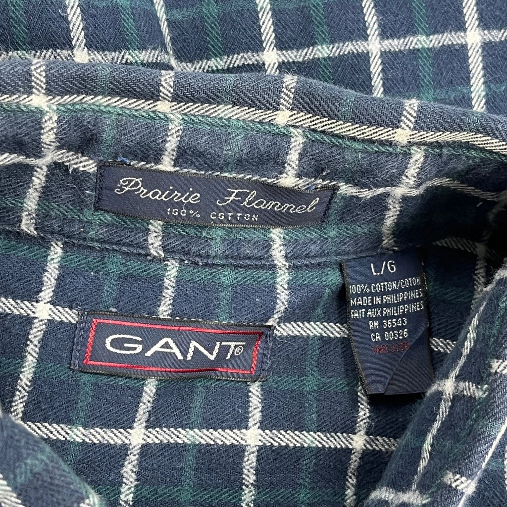 Gant Checked Flannel Shirt - Large Blue Cotton - Image 3