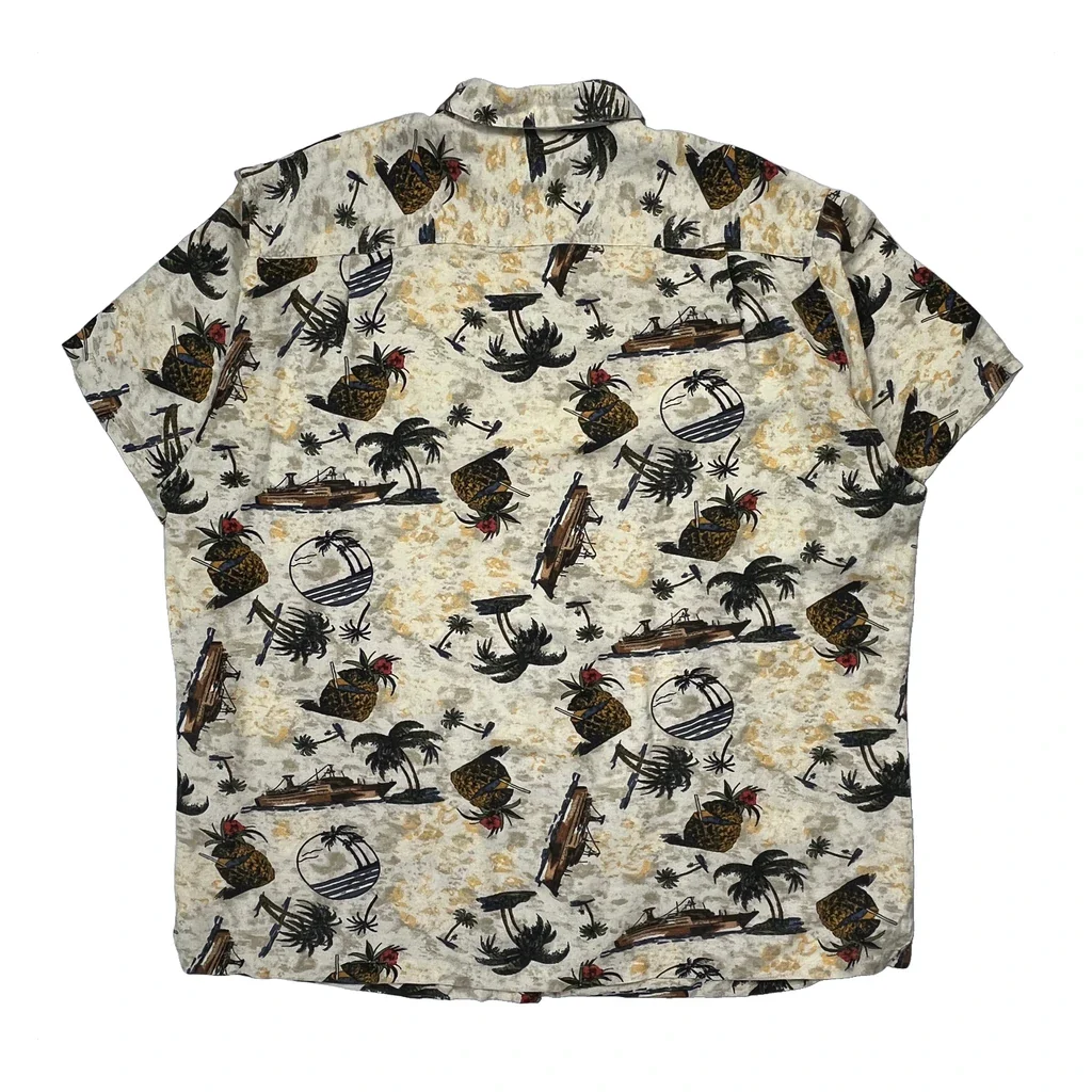 Gant Hawaiian Shirt - Large Cream Linen Blend - Image 2