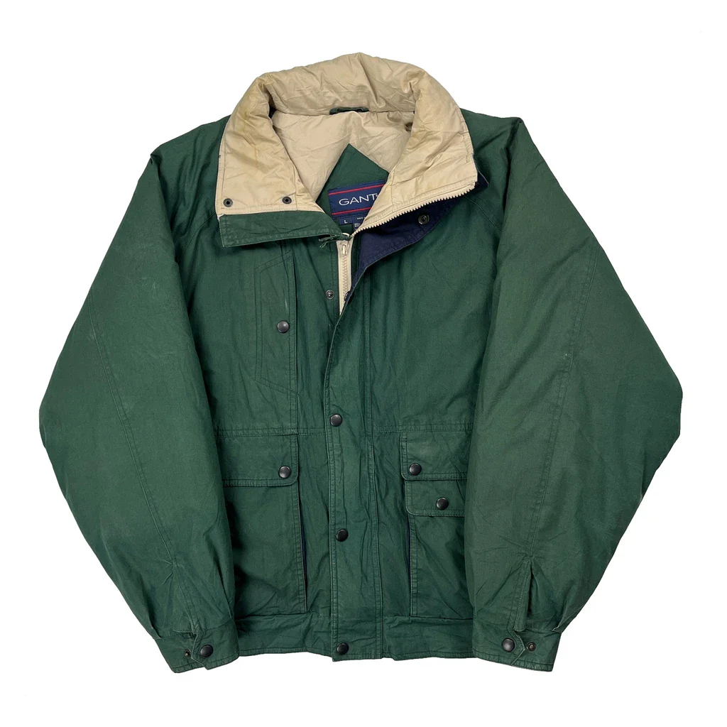 Gant Padded Jacket - Large Green Cotton