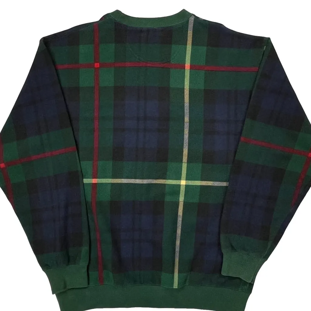 Gant Checked Jumper - Medium Green Cotton Blend - Image 7