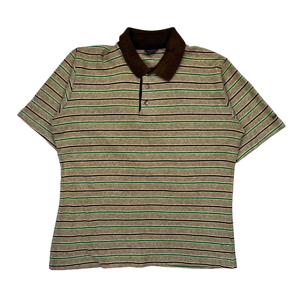 Gant Striped Polo Shirt - Large Brown Cotton