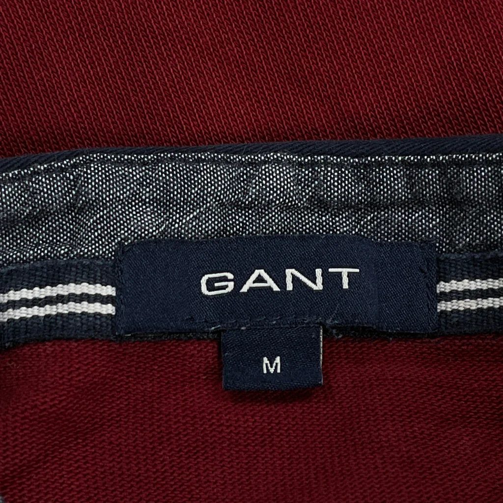 Gant Knitted Polo Shirt - Medium Red Cotton - Image 3