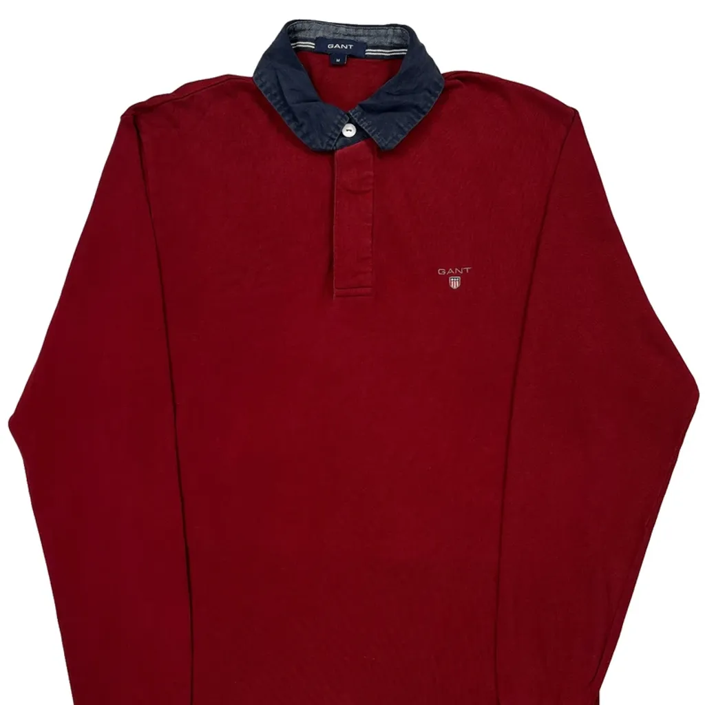 Gant Knitted Polo Shirt - Medium Red Cotton - Image 5