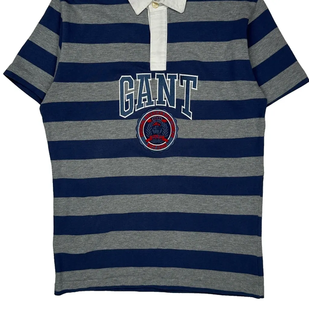 Gant Striped Rugby Shirt - Medium Blue Cotton - Image 4