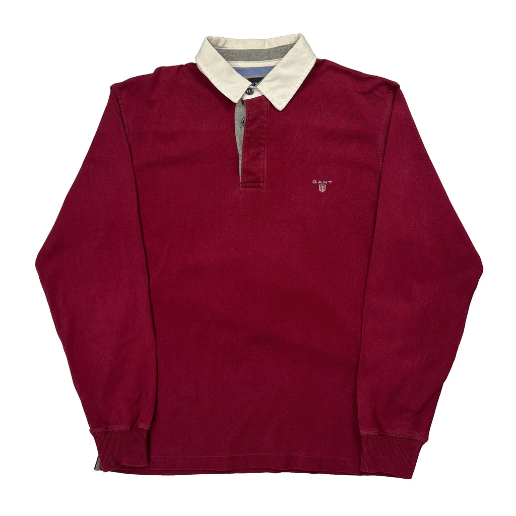Gant Rugby Shirt - Large Red Cotton