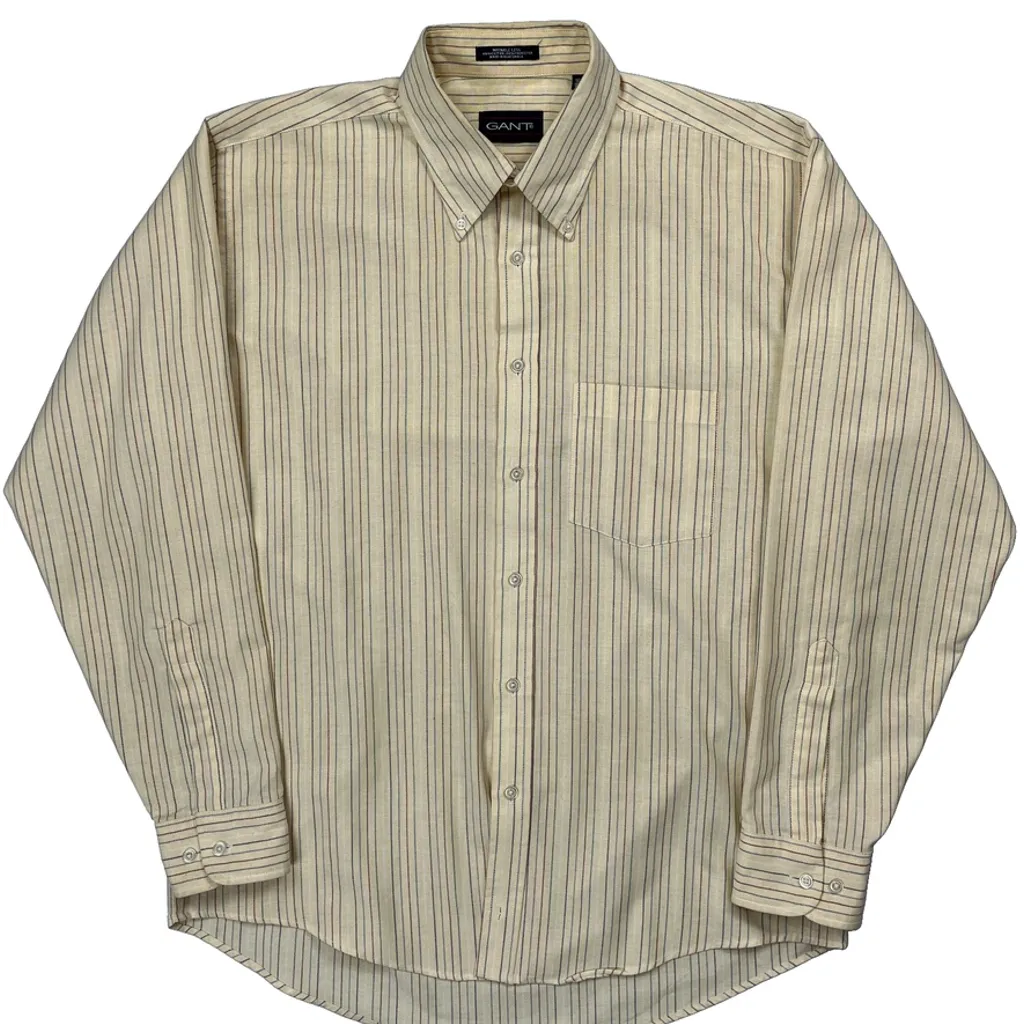 Gant Striped Shirt - Large Beige Cotton Blend - Image 5