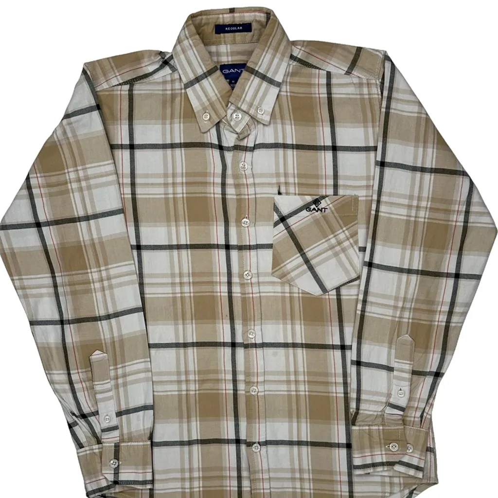 Gant Checked Shirt - Medium Beige Cotton - Image 4