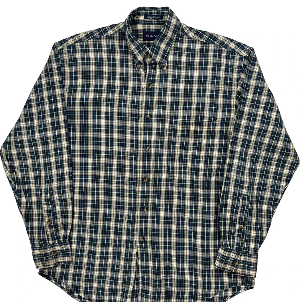 Gant Checked Shirt - Medium Blue Cotton - Image 4