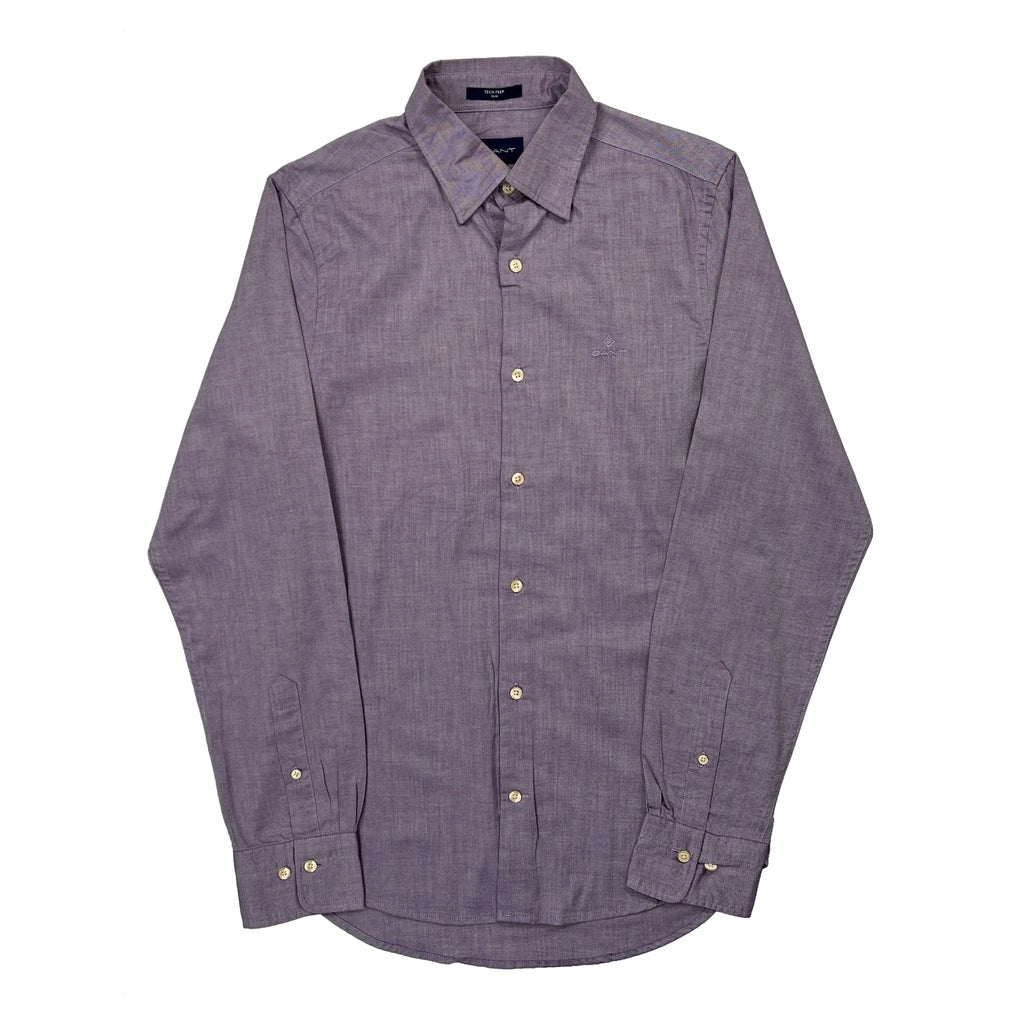 Gant Slim Shirt - Small Purple Cotton