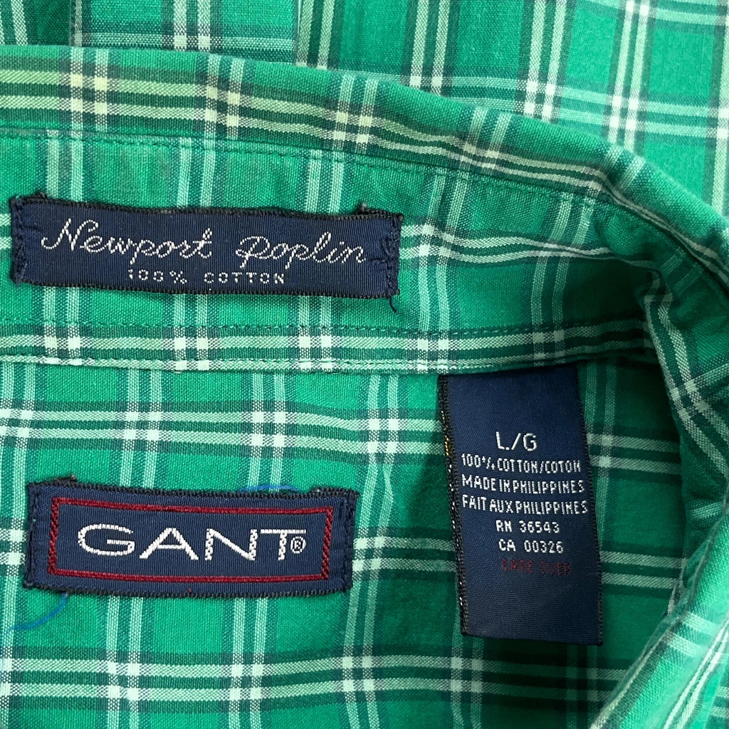 Gant Checked Short Sleeve Shirt - Large Green Cotton - Image 3