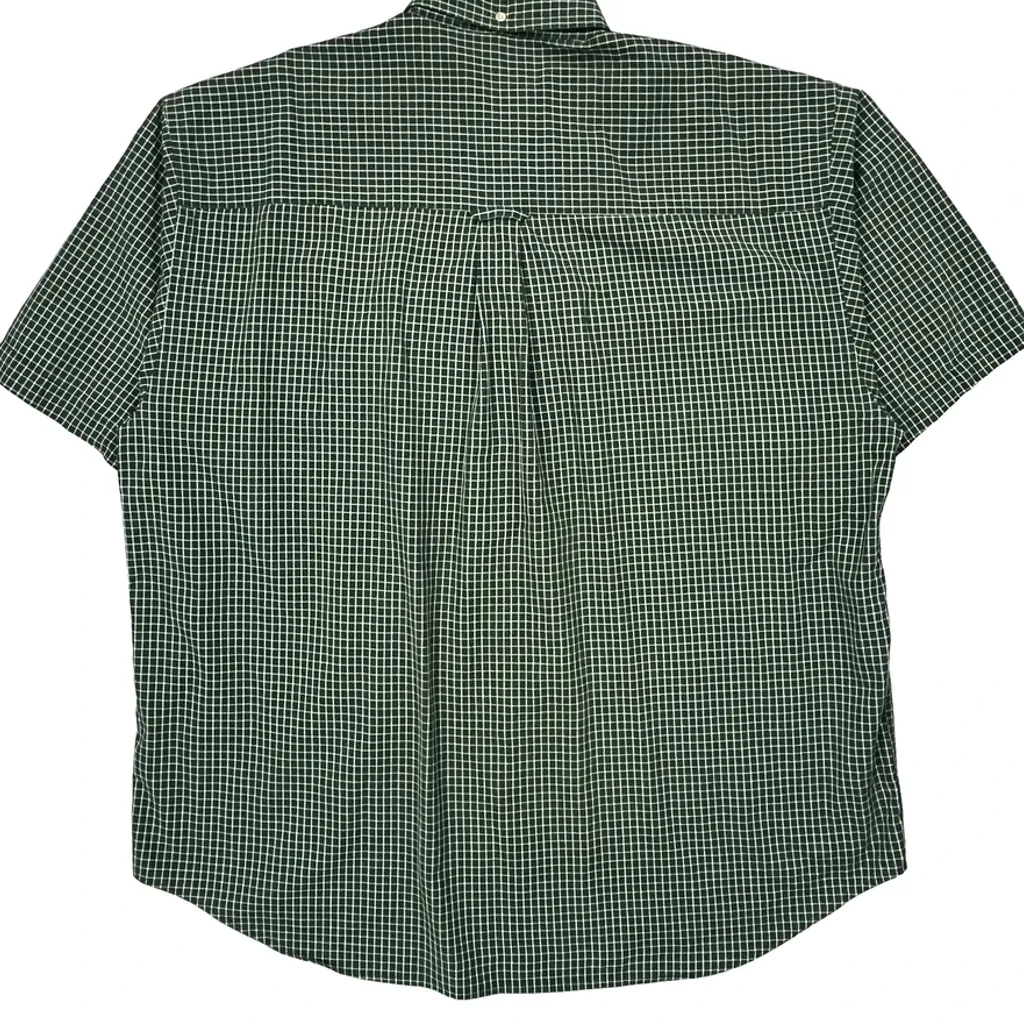 Gant Checked Short Sleeve Shirt - XL Green Cotton - Image 7