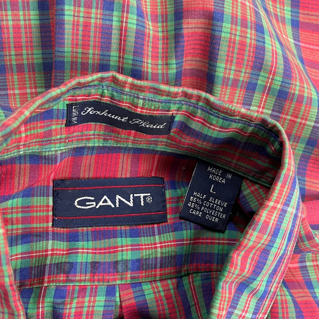 Gant Checked Short Sleeve Shirt - Large Multicoloured Cotton Blend - Image 3