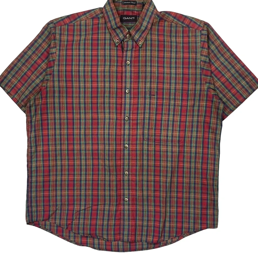 Gant Checked Short Sleeve Shirt - Large Multicoloured Cotton Blend - Image 4