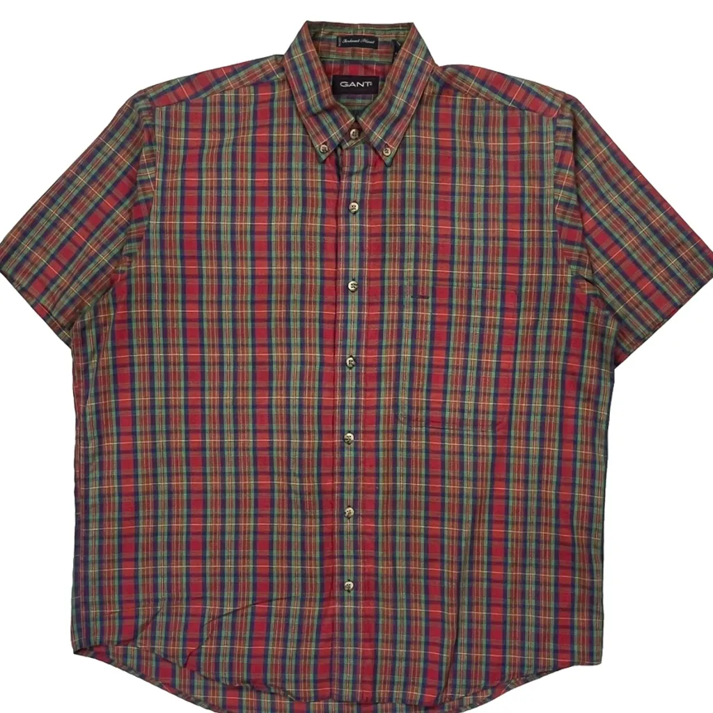 Gant Checked Short Sleeve Shirt - Large Multicoloured Cotton Blend - Image 5