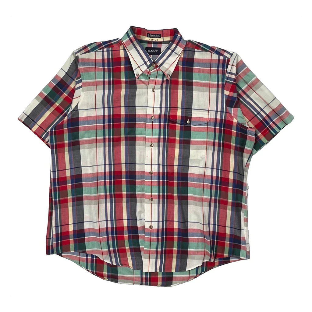 Gant Checked Short Sleeve Shirt - XL Multicoloured Cotton Blend