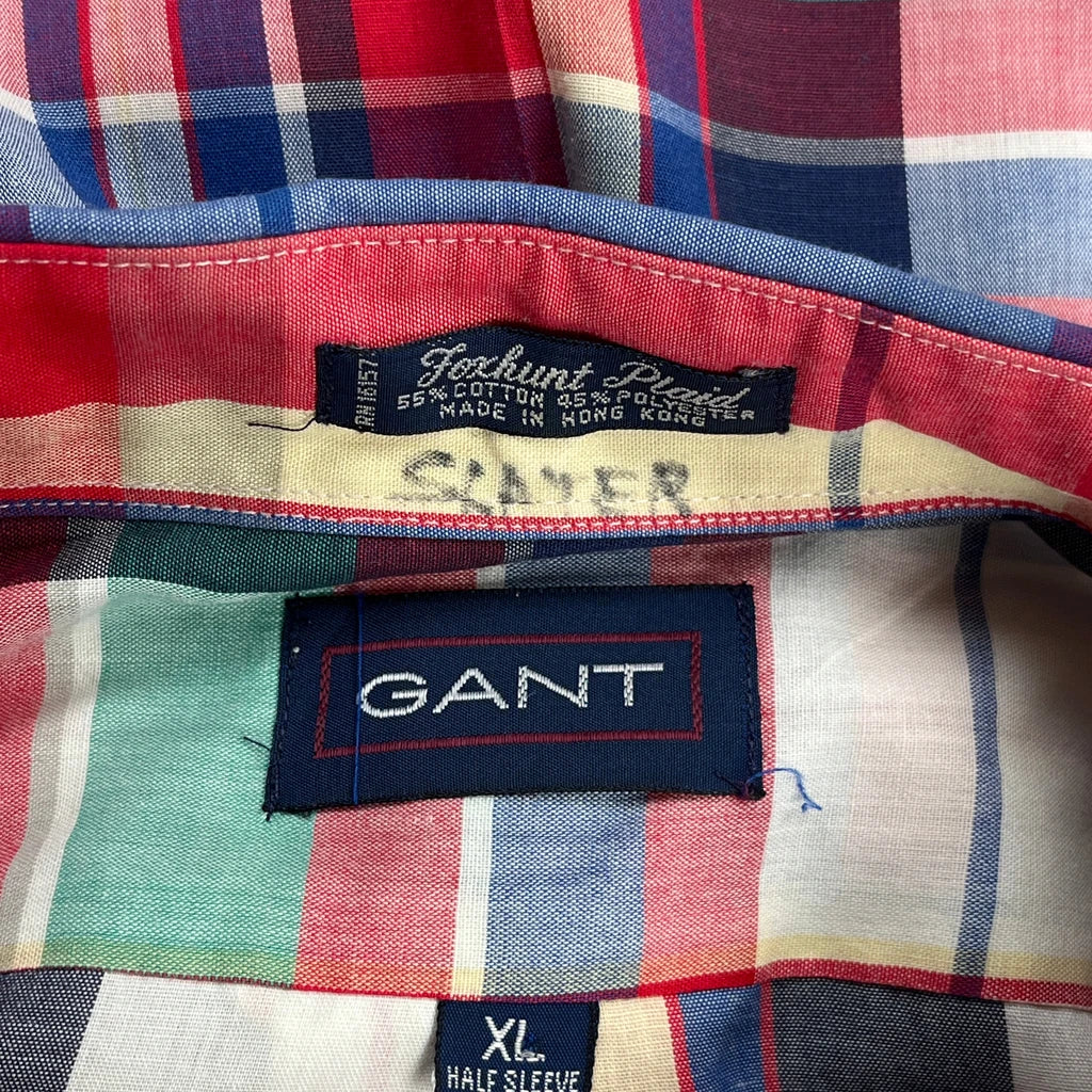 Gant Checked Short Sleeve Shirt - XL Multicoloured Cotton Blend - Image 3