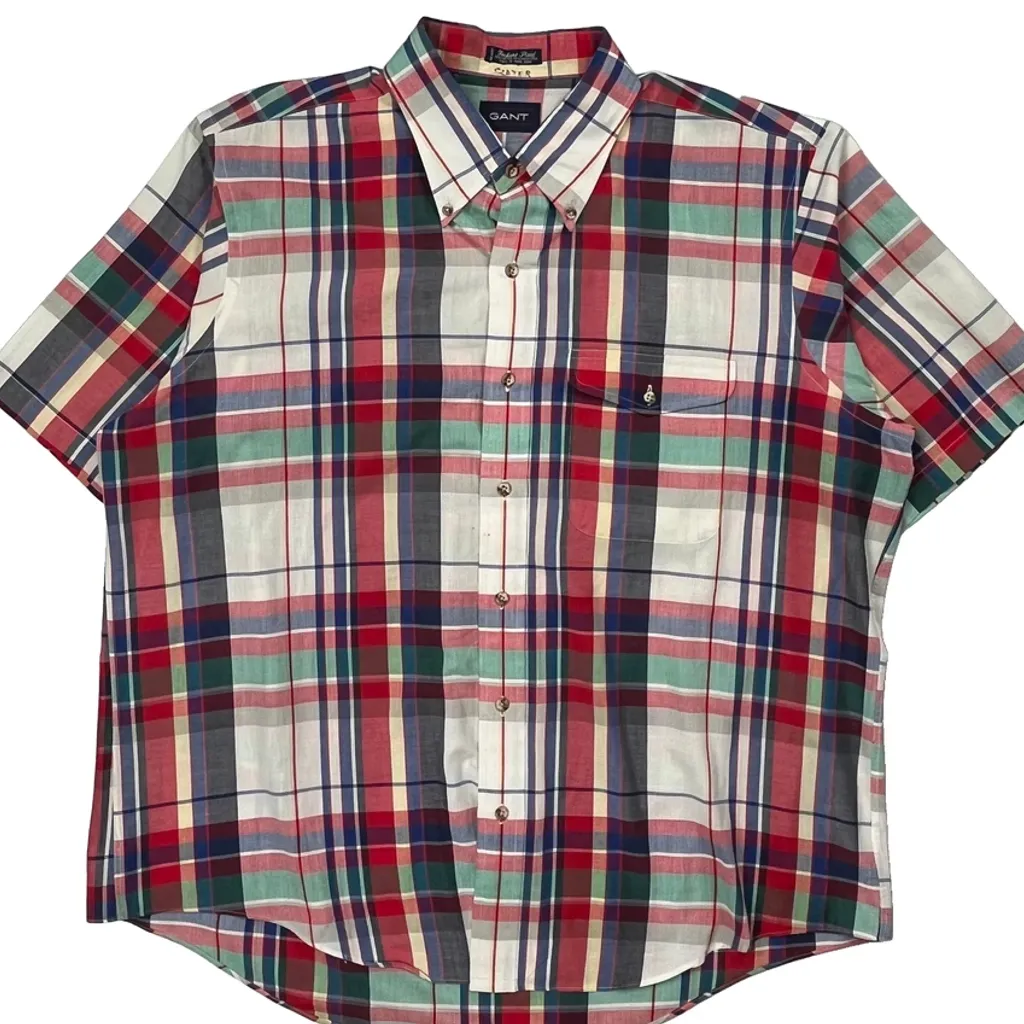 Gant Checked Short Sleeve Shirt - XL Multicoloured Cotton Blend - Image 4